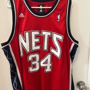 Adidas Nets Red Basketball Jersey